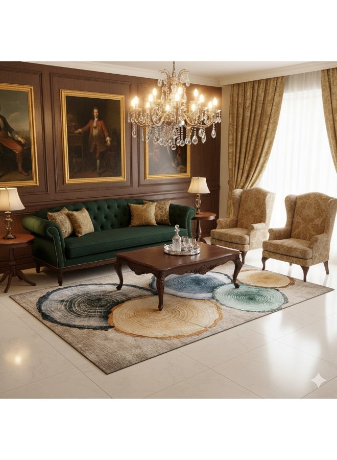 بديل سجاد مودرن بتصميم ثلاثي الأبعاد (3D) - مقاس 160×230 سم - مزود بظهر مانع للانزلاق وقابل للغسيل - Image 2